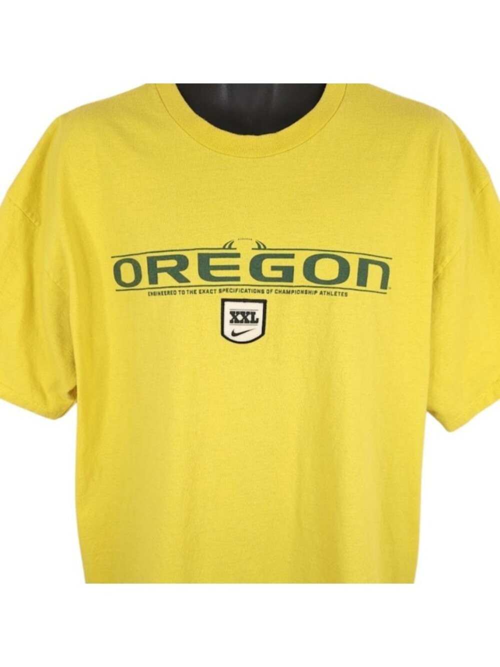 Vintage Oregon Ducks Nike T Shirt Mens Size XL Yellow 90s Y2K NCAA University